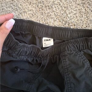 Black TNA wide leg parachute pants